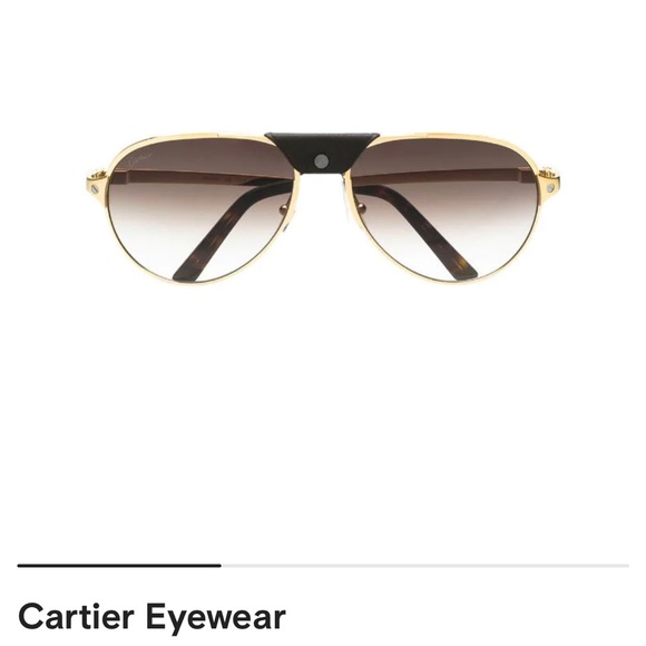 (SOLD)Rare Cartier Santos 24K Gold-plated Aviator Sunglasses (Vintage) - Picture 13 of 16